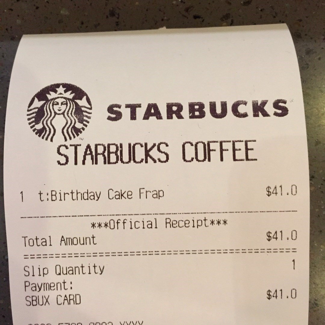 Starbacks receipt